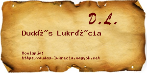 Dudás Lukrécia névjegykártya